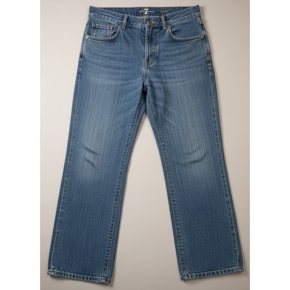 7 For All Mankind Women's Austin Cropped Jeans Size 12 28 Straight Leg Denim